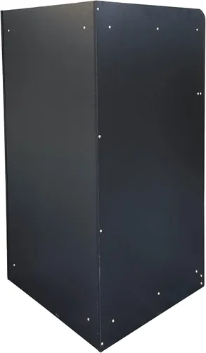 Vista 5 de FixtureDisplays® Black Restaurant - Recipiente de basura de comida rápida con puerta con bisagras, bandeja empotrada superior, capacidad