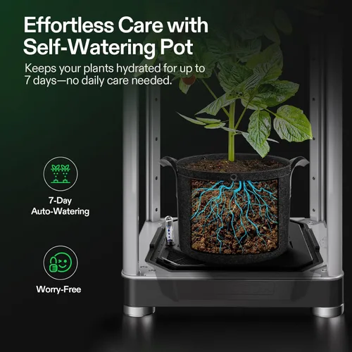 Vista 5 de VGrow - Caja de cultivo inteligente todo en uno, sistema profesional con luz de cultivo Samsung LM301H EVO, sistema avanzado de circulación