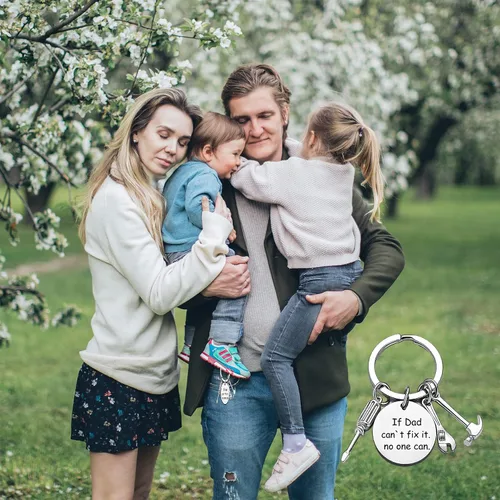 Vista 4 de Ediseng Bonus Dad Gifts from Daughter Son,One Piece Personalized Keychain for Fathers Day Gifts