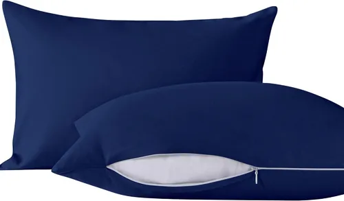 Vista 28 de NTBAY Paquete de 2 almohadas con fundas de almohada de algodón egipcio, relleno alternativo de algodón suave de 13 x 18 pulgadas, almohadas sobre