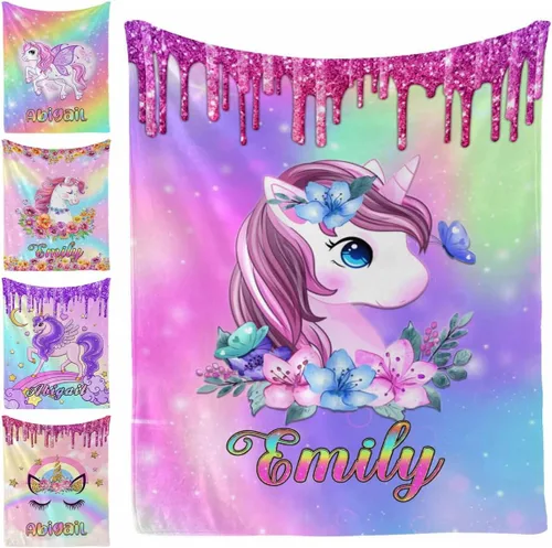Vista 23 de Manta personalizada, 20 colores para niño y niña, manta con nombre personalizado para niños y adultos, manta de Navidad para niños y niñas