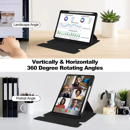 Vista 7 de Funda para tableta Samsung Galaxy Tab A8 de 10.5 pulgadas, teclado redondo inalámbrico desmontable Bluetooth, cubierta trasera transparente