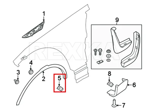 Vista 5 de Rexka 15 piezas de clip de moldeo de arco de rueda LR082683 para Land Rover - Multiusos - parachoques Fender Ledge Liftgate Latch Handle Wheel Arch