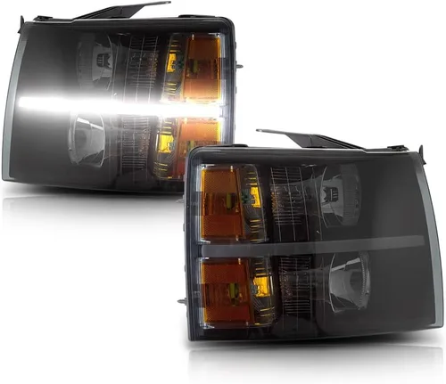 Vista 12 de G-PLUS Conjunto de faros, compatible con Chevy Silverado 2007 2008 2009 2010 2011 2012 2013 2014 Chevy Silverado parachoques faro, lente