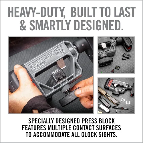 Vista 6 de Real Avid Empujador universal de visión Glock – Herramienta de instalación y ajuste de mira de cola de milano delantera y trasera – Funciona