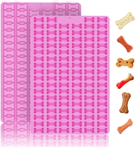 Vista 16 de 2 moldes de silicona, moldes de golosinas para perros, para hornear, moldes antiadherentes para huesos de perro para chocolate, dulces, pudín