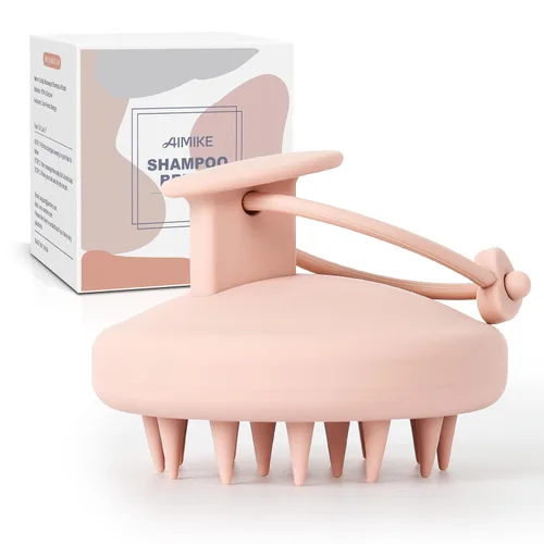Vista 9 de AIMIKE - Cepillo masajeador de cuero cabelludo, cepillo de silicona suave para lavar el cabello, eliminar la caspa y estimular el crecimiento