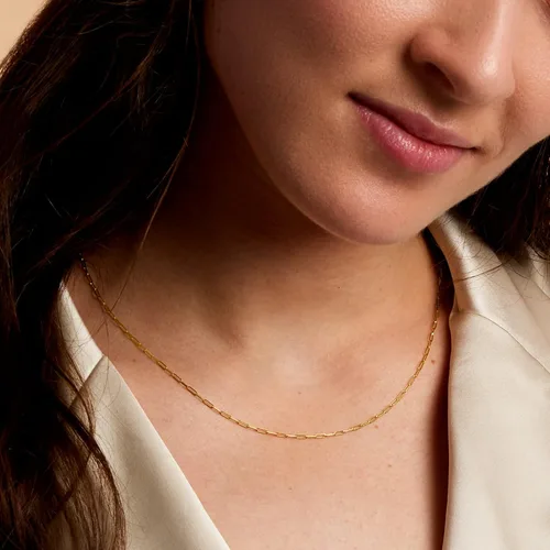 Vista 4 de Ross-Simons RS Pure 14kt Yellow Gold Paper Clip Link Necklace