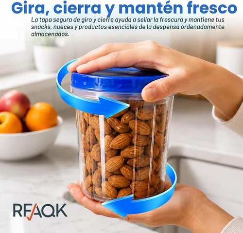 Vista 6 de RFAQK 24 recipientes de almacenamiento para congelador con tapas - 12 recipientes de plástico de 32 oz para delicatessen con 12 tapas de rosca