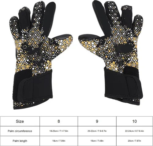 Vista 9 de Alomejor Guantes de portero, palma de látex antideslizante con reverso de neopreno transpirable para fútbol y fútbol