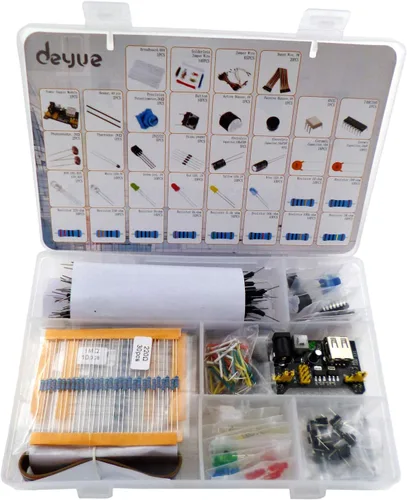 Vista 2 de Kit de arranque electrónico 458 para Arduino Raspberry Pi Kit de inicio de componentes electrónicos básicos Módulo de fuente de alimentación