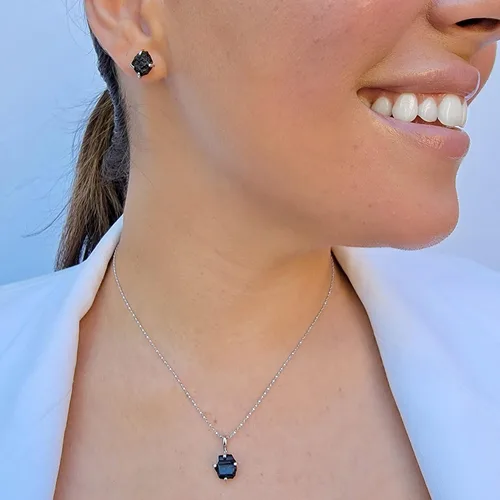 Vista 84 de Juego de joyas de piedras preciosas crudas reales con plata de ley 925 chapada en oro real, collar y aretes de piedra natal, regalo para ella por