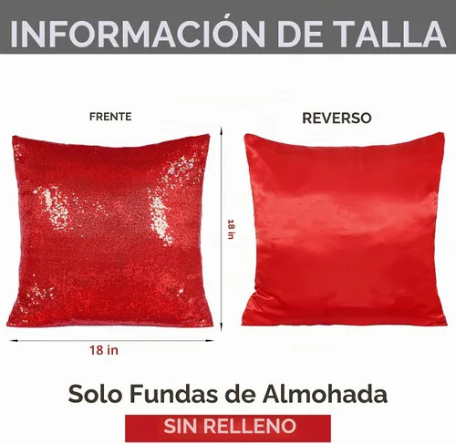 Vista 5 de Poise3EHome - Juego de 2 fundas de almohada de lentejuelas rojas, 18 x 18 Rojo