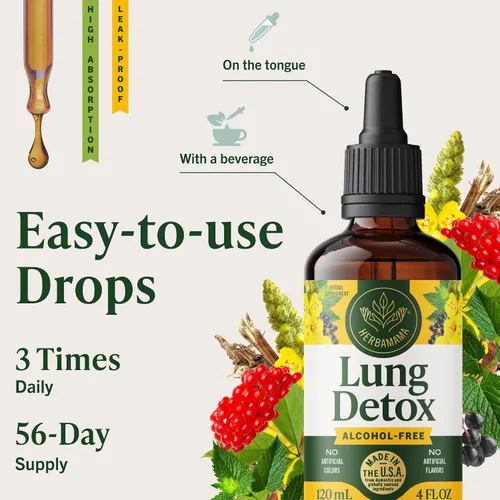 Vista 6 de HERBAMAMA Gotas de limpieza pulmonar con hoja de gordolobo - Gotas