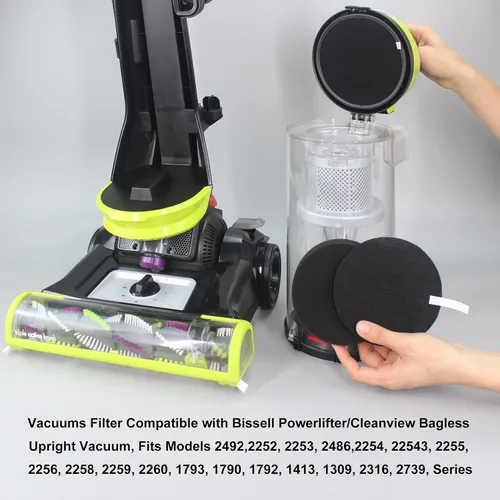 Vista 3 de Filtro de repuesto compatible con Bissell 2259 2260 2492 2252 2486 2253 2254 22543 2255 2256 1831 9595A 2487 2258 1309 1790 1792 1792 1799 3 bolsas