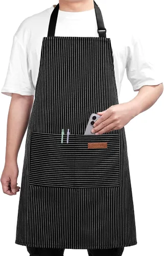 Vista 10 de Syntus Chef Apron for Men Women Kitchen Cooking Apron with Pockets, Adjustable Bib Aprons Stain Resistant