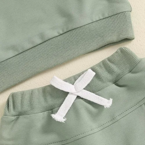 Vista 56 de Conjunto de sudadera de manga larga con cuello redondo y pantalones deportivos para bebés, ropa de invierno para bebé