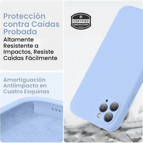 Vista 5 de Vooii Funda compatible con iPhone 11 Pro, silicona líquida mejorada con bordes planos, protección de cámara, forro de microfibra antiarañazos suave