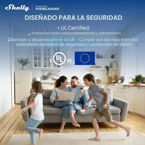 Vista 7 de Shelly Enchufe inteligente UL, WiFi, Bluetooth, Zigbee, salida de materia con medición de energía, funciona con HomeKit, Google Home, Alexa, Home