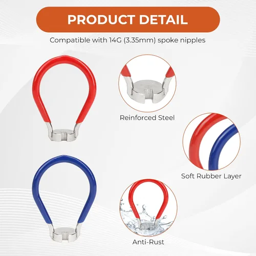 Vista 3 de Llave de radios para bicicleta, herramienta de bicicleta para ajuste de llantas, kit de mantenimiento ideal con palanca de neumáticos, reparación