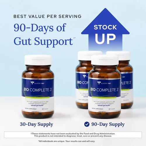 Vista 3 de Gundry MD® Bio Complete 3, probióticos 3 en 1 para la salud intestinal, suplementos probióticos para la digestión, suplemento que apoya