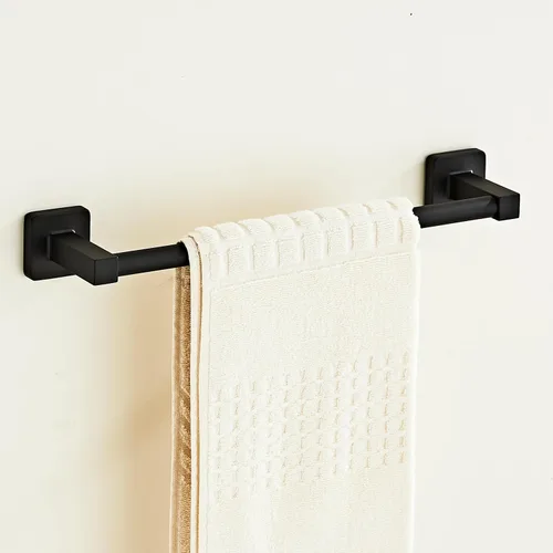 Vista 2 de Toallero de baño negro mate de 12 pulgadas, accesorios de baño, toallero grueso de acero inoxidable para baño, toallero montado en la pared