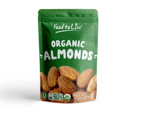 Vista 7 de Food to Live Almendras enteras orgánicas tostadas en seco con sal del Himalaya, 12 onzas sin OMG, tostadas al horno, ligeramente saladas, sin aceite