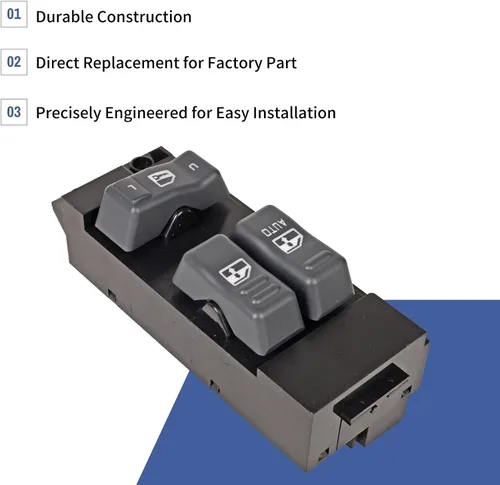 Vista 3 de Master - Interruptor de ventana eléctrica para lado del conductor compatible con Chevy Silverado GMC Sierra 1500 2500 2500HD 3500 1999-2002