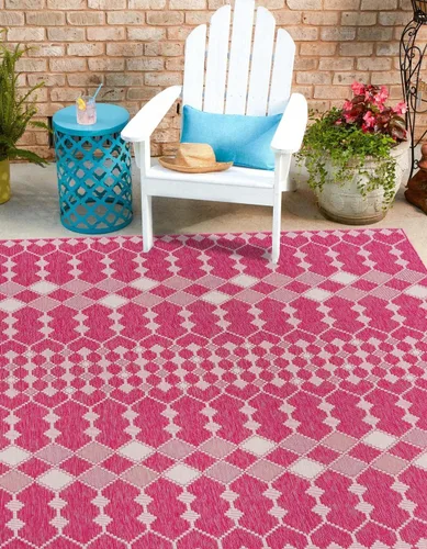 Vista 24 de Unique Loom Outdoor Trellis Collection - Alfombra de área - Traliccio (2 pies 2 pulgadas x 3 pies 1 pulgada, rectangular, carbón/marfil)