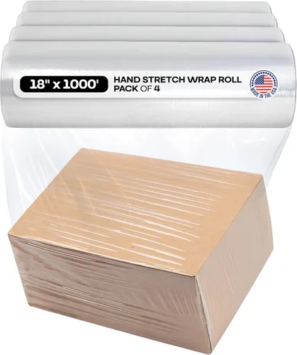 Vista 12 de IDL Packaging Rollo de envoltura elástica resistente a mano de calibre 115 de 18 pulgadas x 1000 pies (paquete de 1 rollo), película elástica