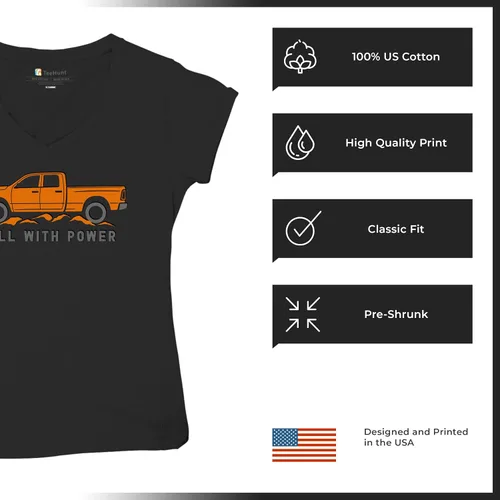 Vista 6 de Tee Hunt Roll with Power Pickup Truck Camisetas gráficas y camisetas sin mangas para mujer