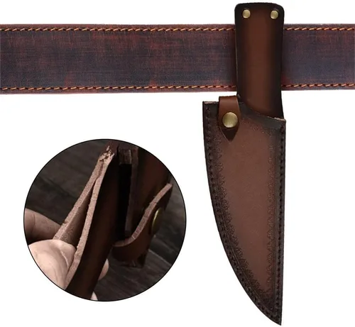 Vista 7 de DONGKER Funda para cuchillo, soporte vertical recto de cuero de 8 pulgadas para cuchillo de chef de cocina de 8 pulgadas