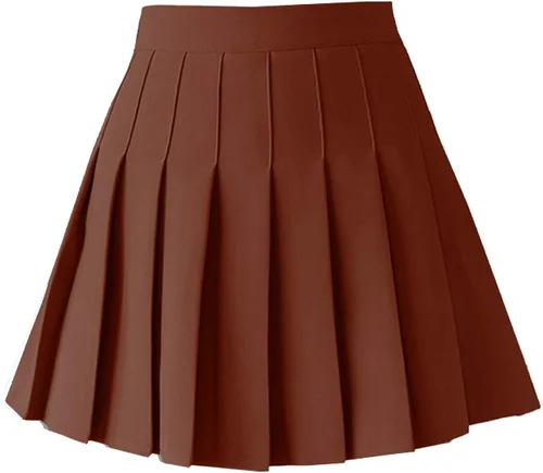 Vista 27 de TONCHENGSD Falda de tenis plisada de cintura alta para mujer 01 cuadros marrones