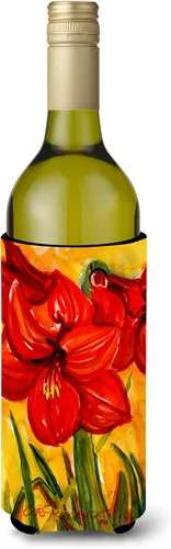 Vista 20 de Caroline's Treasures 6015LITERK Flower – Bird of Paradise Botella de vino Hugger Botella Enfriador de Frigorífico Hugger Funda Abrazadora Lavable a