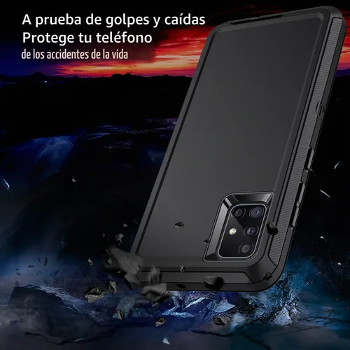 Vista 2 de Funda para Galaxy A51 5G, [sin protector de pantalla] a prueba de golpes, a prueba de caídas, a prueba de polvo, protección de 3 capas, resistente