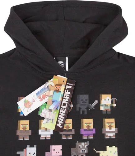 Vista 4 de Minecraft Sudadera oficial Sprites para niño, Negro
