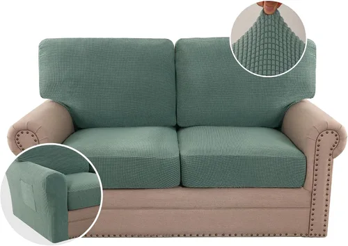 Vista 92 de H.VERSAILTEX Fundas elásticas para sillas de varias piezas, fundas para cojines ajustables para asiento y respaldo