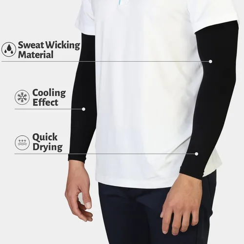 Vista 3 de HEGCOIIE Mangas de protección solar UV para hombres y mujeres, cubierta de tatuajes, manga de enfriamiento UPF 50 para golf, ciclismo