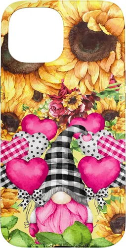 Vista 6 de Cute Sunflower Pattern for Women Pink Valentines Gnome Case for iPhone 17
