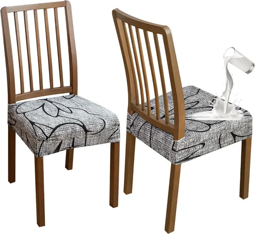 Vista 15 de FORCHEER Juego de 4 fundas de asiento para sillas de comedor, de terciopelo camello, fundas de asiento elásticas de solo 18 pulgadas, lavables