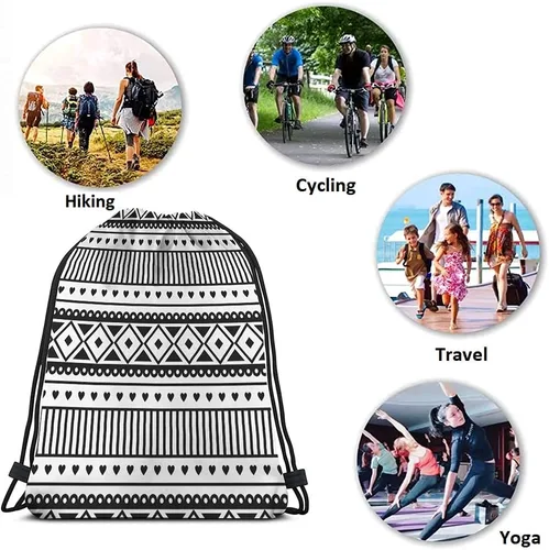 Vista 7 de Lindas bolsas con cordón de alpaca y llama, mochila para gimnasio, Multi-a83, Mochilas de viaje