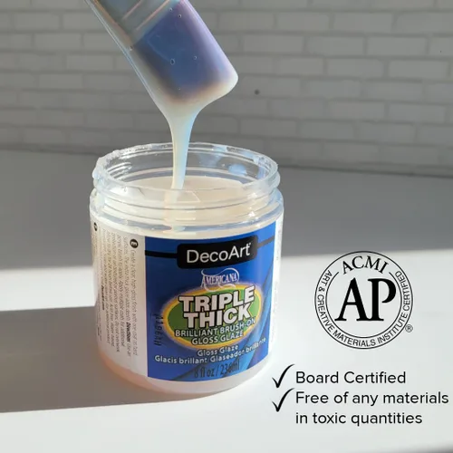 Vista 8 de DecoArt Triple Thick Gloss Glaze - Tarro, 8fl oz (paquete de 3)