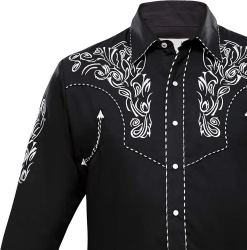 Vista 2 de RANGER'S Camisa de manga larga bordada occidental para hombre