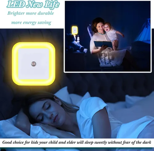 Vista 3 de Hortsun Paquete de 24 Luces Nocturnas LED que se Enchufan a la Pared con Sensor Inteligente de Oscuridad Automático, Luces Enchufables Automáticas