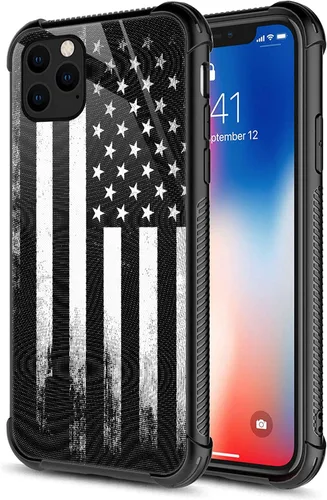 Vista 22 de CARLOCA Funda compatible con iPhone 13 Pro Max, diseño gráfico de identidad de grano de madera negra y roja, a prueba de golpes, antiarañazos