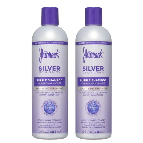 Vista 11 de Jhirmack Silver Brightening Purple Shampoo Set de 4 para todo tipo de cabello plateado, gris y rubio