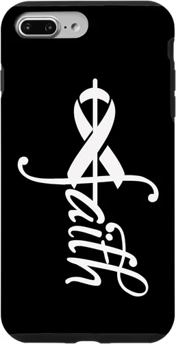 Vista 9 de iPhone 15 Faith Cancer Support - Estuche de concientización sobre el cáncer de pulmón con cinta