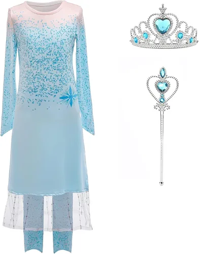 Vista 3 de YOJOJOCO Disfraces de princesa para niñas, vestidos y accesorios de princesa