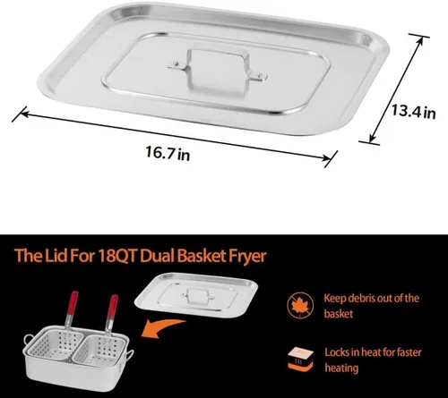 Vista 5 de OuterMust Cubierta de aluminio para freidora de 18 cuartos de galón, 16.5 "x 13.4", ideal para freidora