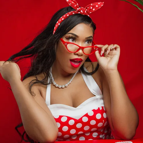 Vista 2 de TOBATOBA Diademas de lazo para mujeres y niñas, paquete de 2 diademas de lunares, lindas orejas de conejo, accesorios para el cabello, rojo y negro